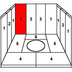 Skantherm Calima Rückwandstein links